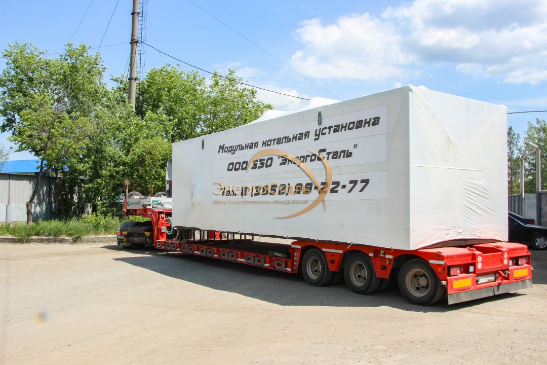 Крановая погрузка обвязочного модуля МКУ 3,48 МВт на автопоезд. Такелаж, проверка центра тяжести и оформление отгрузочных документов.