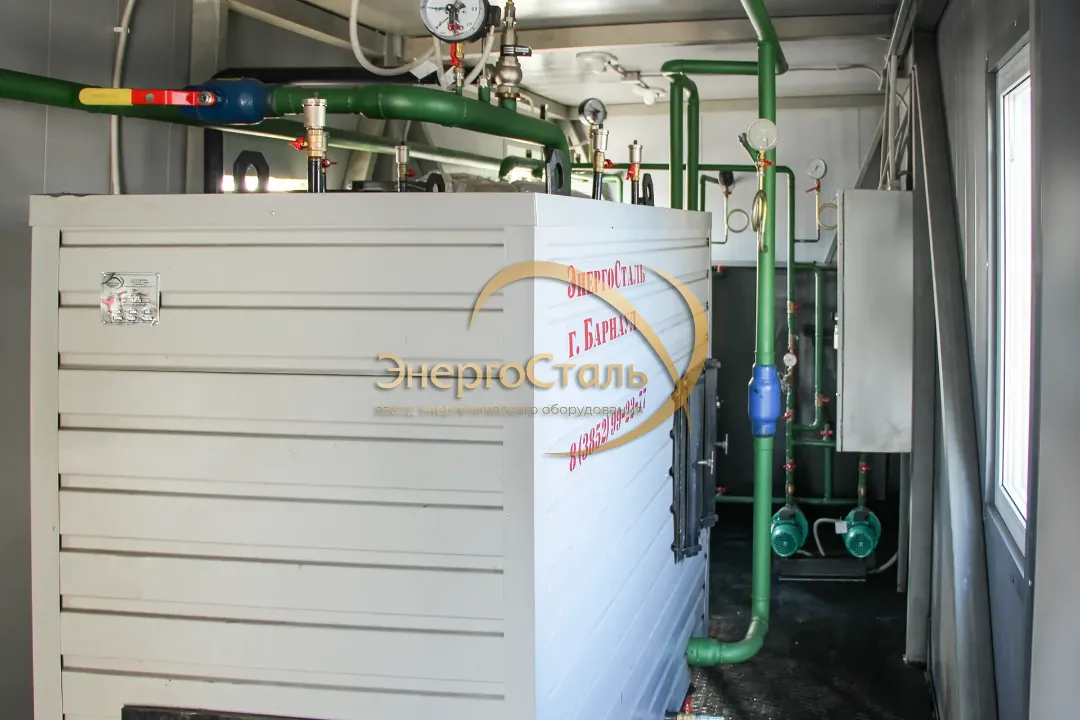 Стальной водогрейный котёл КВр-0,25МВт в составе контейнерной котельной, обвязка и КИПиА — завод энергетического оборудования ЭнергоСталь