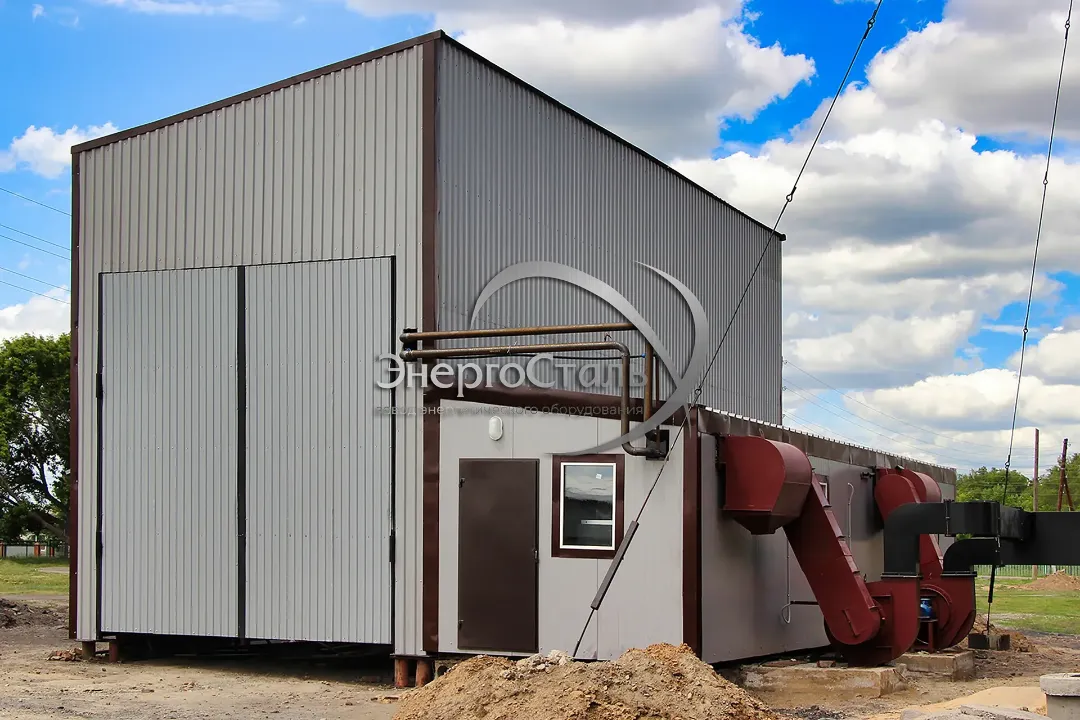 Вид фасада блочно-модульной котельной МКУ-1,26МВт на двух водогрейных котлах КВр-0,63МВт